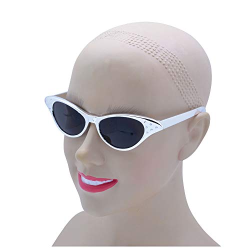 Gorgeous Female 50's Pink Sunglasses with Dark Lens (1 Pc.) - Perfect Accessory for Retro-Themed Parties, Events, Everyday Wear, & More Halloween Halloween