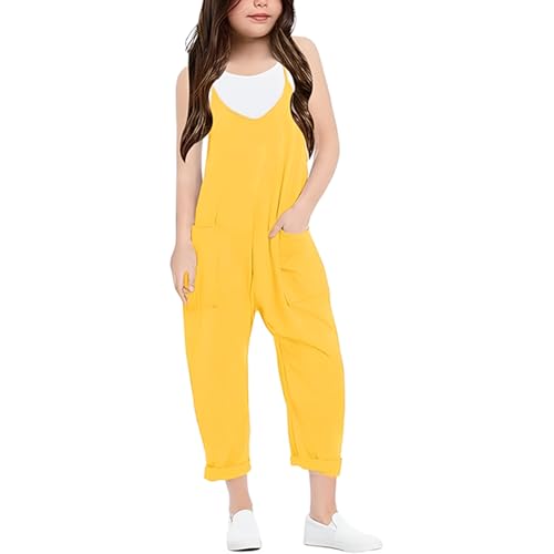 Mono casual con tirantes en V para niñas ropa suelta que evita rozaduras