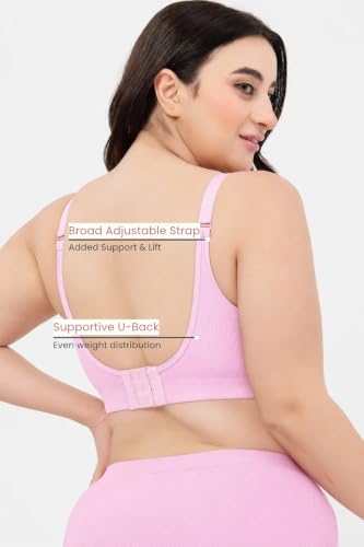 Image of ZELENA Fine Rib Cotton Non Padded Feeding Bra with Nursing Clips