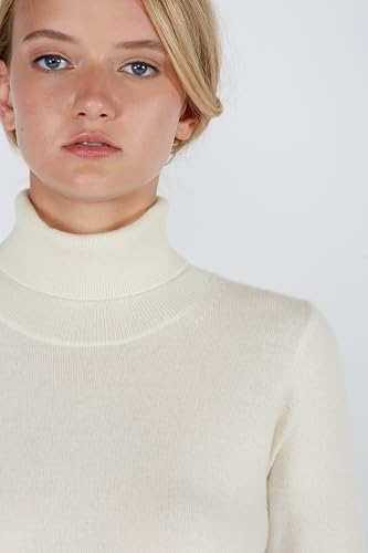 Image of JENNIE LIU Women's 100% Pure Cashmere Long Sleeve Pullover Turtleneck Sweater