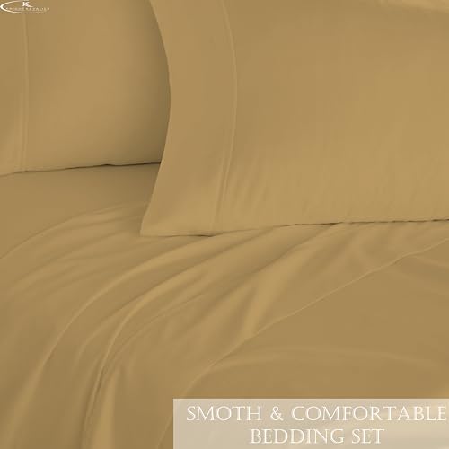 Image of 100% Cotton Premium Single Size Bedsheet with 2 Pillow Covers | Ultra-Soft, Breathable, Hotel-Quality Fabric | Elegant Collection for Bedroom Decor (Taupe Solid)