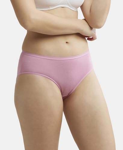 Image of Jockey 1807 Women's High Coverage Micro Modal Elastane Stretch Mid Waist Hipster with Ultrasoft Exposed Waistband