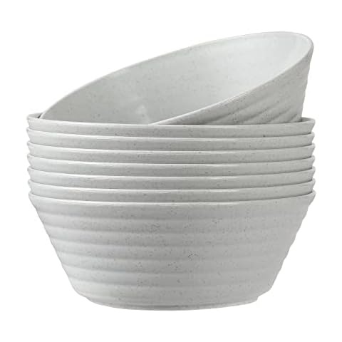 DUOLUV Cereal Bowl, Set of 8 Soup Bowls 36 Ounces Unbreakable Wheat Straw Bowls Microwave Dishwasher Safe Reusable Bowls for Kitchen Cereal Salad Soup Rice Noodle Oatmeal Cover