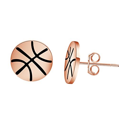 SEIRAA Basketball Earrings Sport Ball Stud Earrings Basketball Jewelry for Basketball Lover Basketball Player Fan Gift