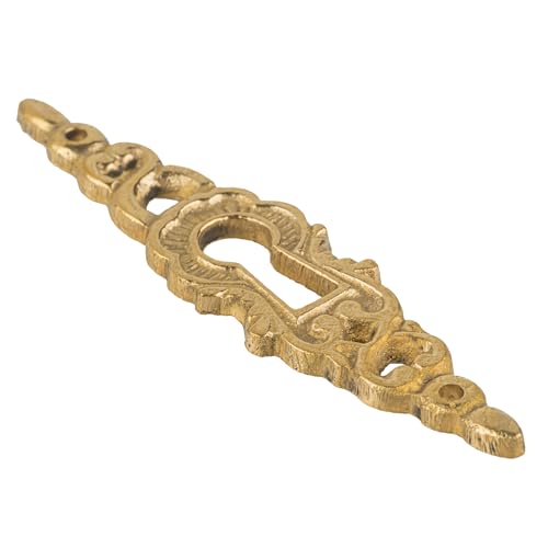 Vertical Cast Brass Decorative Keyhole Cover | 5/8" W x 2 1/2" H | Keyhole Escutcheon Plate for Cabinet Door, Dresser Drawers, Desk | Antique, Modern Furniture Hardware | KC18-B - Image 2