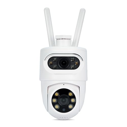 EKAZA Câmera de Segurança Externa Inteligente Nuvem Dual Dome, WiFi, IP65, H 310°/ V 140°, Compatíve