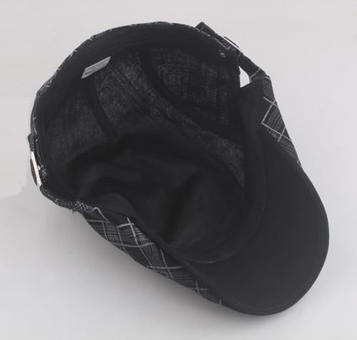 Image of Quanhaigou Men's Cotton Flat Ivy Gatsby Newsboy Driving Hat Adjustable Irish Cabbie Ivy Driving Hunting Cap