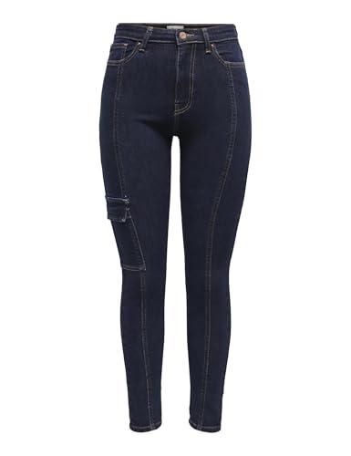 ONLY Damen ONLICONIC HW Skinny LA Cargo DNM TAI Jeans, Dark Blue Denim, 29W x 32L
