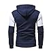 Maiyifu-GJ Men's Patchwork Slim Fit Hoodies Color Block Sport Hooded Sweatshirt Long Sleeve Contrast Color Pullover Hoodie (Dark Blue,3X-Large)