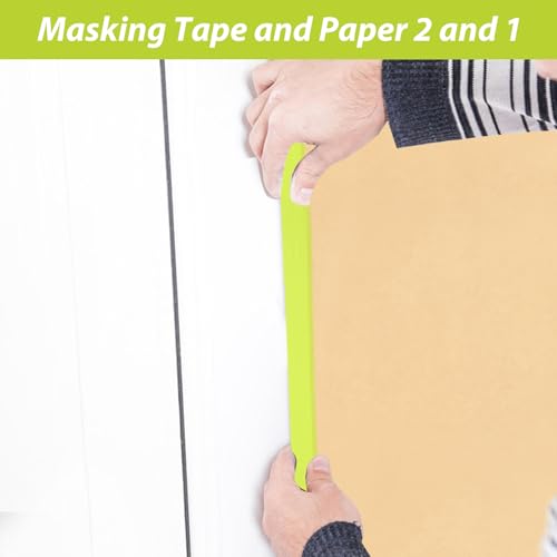 Image of 6 Rolls 22 inch x 50 ft Pre-Taped Masking Paper, Tape and Drape Painters Paper, Paint Masking Paper for Painting Cars and Auto Body, Floor Protection, Wall Covering