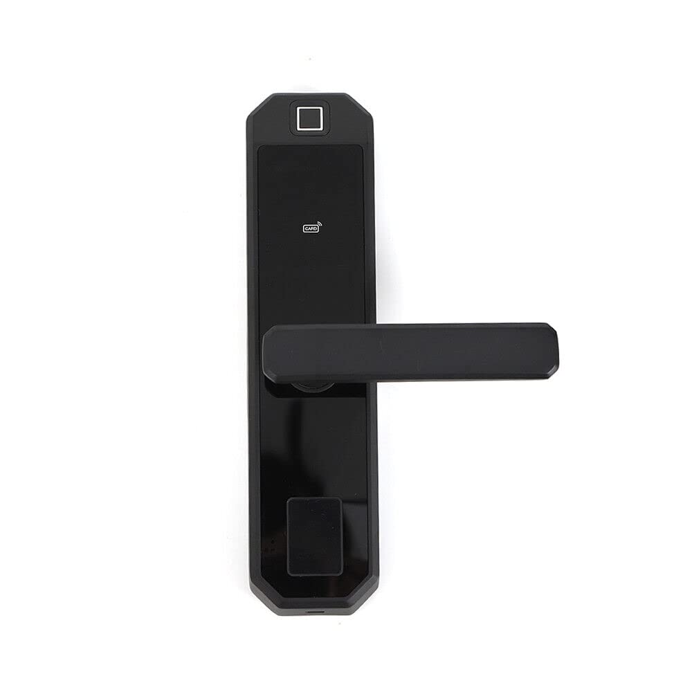Poignées de porte avec poignée de porte à empreintes digitales, serrure intelligente avec instructions vocales, empreintes digitales, clé de déverrouillage par code, pour portes en bois, compatible