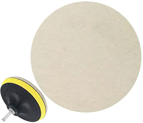 Image of DIY Crafts Wool Felt Polishing Wheel Disc Kit Polish Steel Metal Marble, Glass Ceramic For Angle Grinder 1x Polishing Buffing Polishing Cutting Compounds Paste (1 Kit, Soft Black Pad + 1x Paste)
