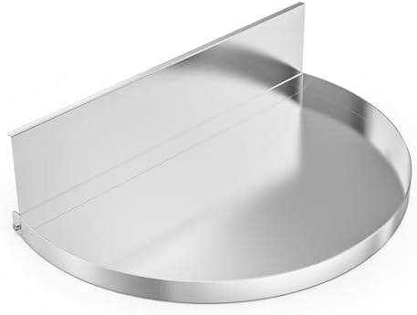 only fire Stainless Steel Detachable Grill Drip Pan for Weber 22" Kettle Grills, Grease Tray Liner with Removable Charcoal Divider, Semi-Circular