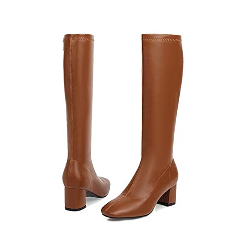 Bottes d'équitation à talons hauts et tube haut pour galber les jambes en grande taille