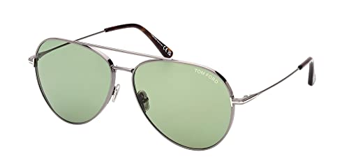 Tom Ford DASHEL-02 FT 0996 Shiny Anthracite/Green 62/14/145 unisex Sunglasses