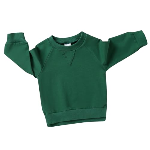 Happy Town Toddler Baby Boy Girl Sweatshirt Fall Outfits Long Sleeve Crew Neck Solid Top Pullover Blouse Shirt Clothes