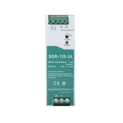 Alimentation 24V 5A SDR-120-24 à haut rendement 120W pour automates