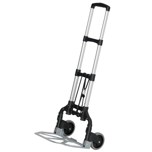 SogesHome Aluminium Transportkarre Klappbar Sackkarre Handkarre Treppensteiger mit Ausziehbarem Griff und Rollen