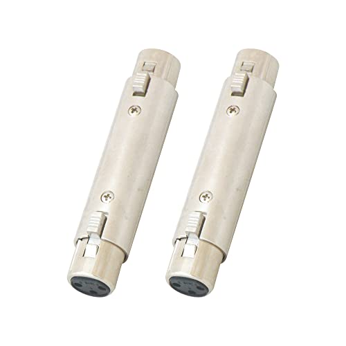 Image of MX 3 Pin XLR Microphone pin Pure Copper Nickel Plated for High Conductivity microphone (3-pin XLR female to female connector, Pack of 2, Female Connector)