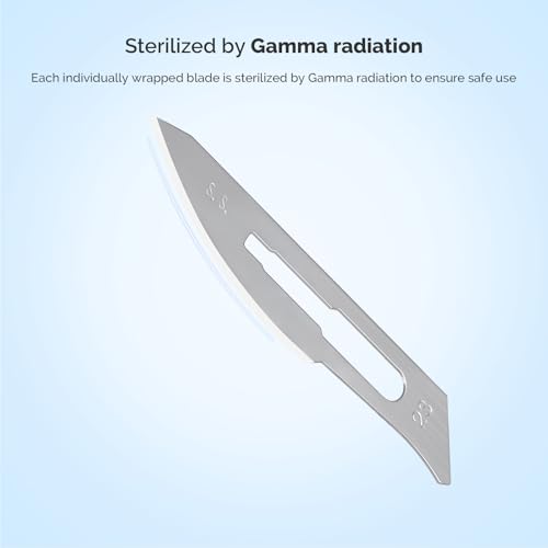 Image of JMU 100pcs Scalpel Blades Sterile #23, Disposable Stainless Steel Surgical Blades, Individually Foil Wrapped