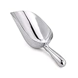 24 oz Aluminum Scoop with Contoured Handle, Heavy Duty Utility Scoop by Tezzorio, One-Piece Aluminum Scoop for Dry Goods, Spices, Candies, Popcorn, Flour