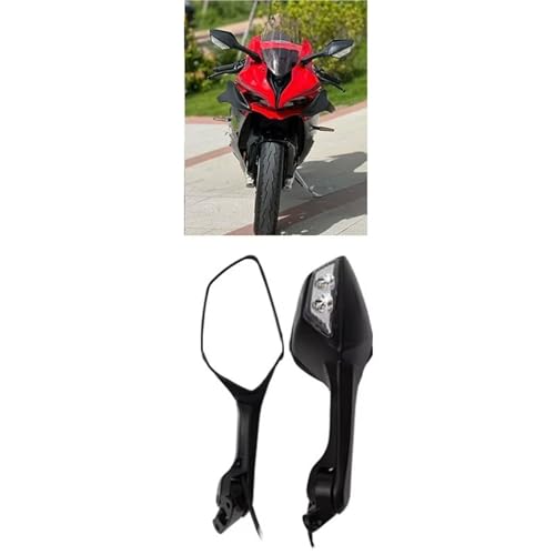 Espejos moto laterales espejo retrovisor universal con lámpara integrada 3