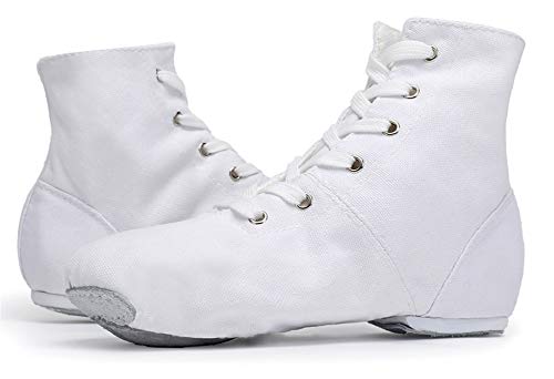 Image of Canvas Jazz Dance Boots Ballet Dancing Sneakers for Adult Men Women (5 /35，White