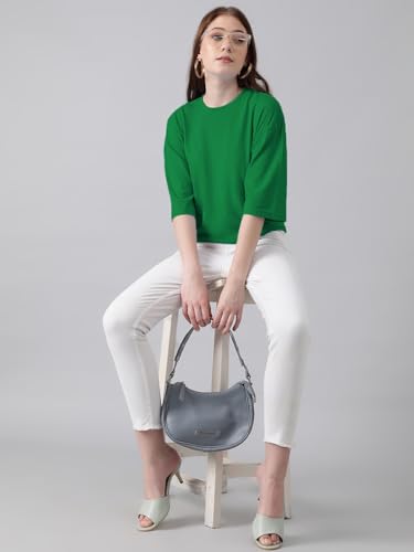 Image of KOTTY Women's Cotton Blend Solid Oversized T-Shirts