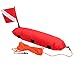 kowaku Buoy Float for Scuba Diving, Spearfishing, Diving, Snorkeling and Swimming - Dive Flag and Rope for Beach Accessories, High Visibility, Red