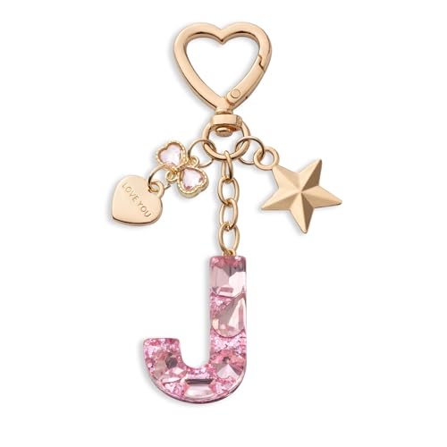 CHUQING Llavero letra rosa llavero inicial con letras para niñas mujeres, Kc-zw-j, S