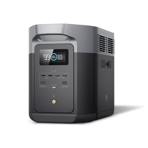 Image of EF ECOFLOW DELTA 2 Max Portable Power Station | 2048Wh LiFePO4, 2400W, 1Hr Charge | 230V /50Hz India Use | Solar Ready (Panel Optional) | Home Backup & Outdoor