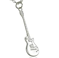 Wear your passion with this solid 925 Sterling Silver Gibson Les Paul Miniature Electric Guitar Necklace. Famously played by the legendary Slash, Randy Rhoads and Eric Clapton to name just a few! Pendant size: 38mm including bail ring - Chain Link si...