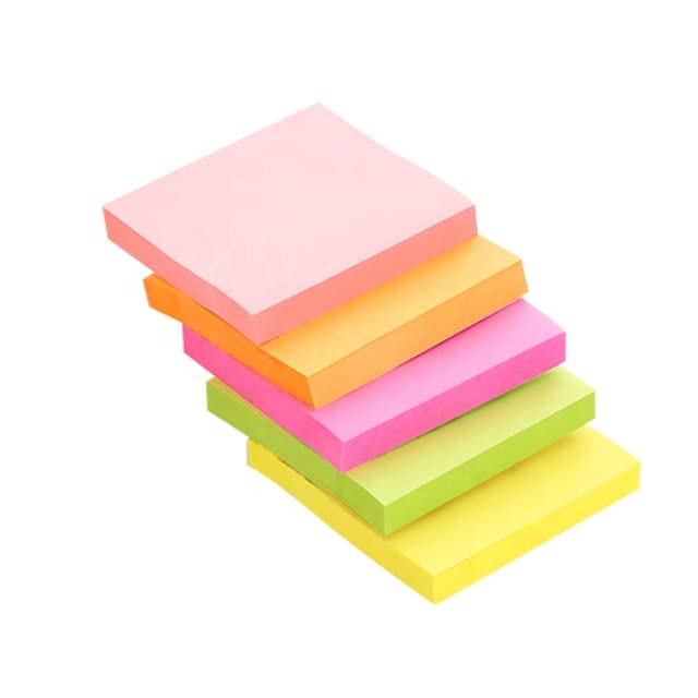 CELLE Sticky notes set 10cm x 10cm, 250 Sheets/Pad Multiple Colors Sticky Notes Memo Pad Set for office and home