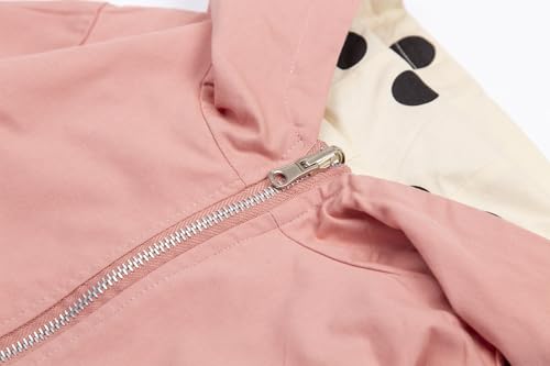 LittleSpring Cute Reversible Girls Jackets with Hood Polka Dots Outerwear4