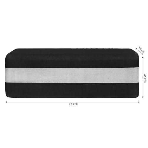 Image of Amazon Brand - Symactive High Density Premium EVA Foam Yoga Block for Strength, Balance, and Flexibility, Odour Resistant, Regular Size (3 x 6 x 9 inches, Set of 1, Black)