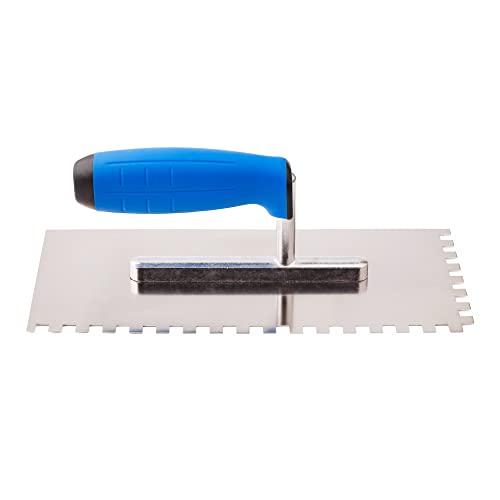 Mivos Tandgladmakende Troffel 8 x 8 mm - Roestvrij Staal Getand Gladmakende Troffel 270 x 130 mm - Tandlepel Met zachte Grip - Dakrand Made in EU - Afbeelding 3