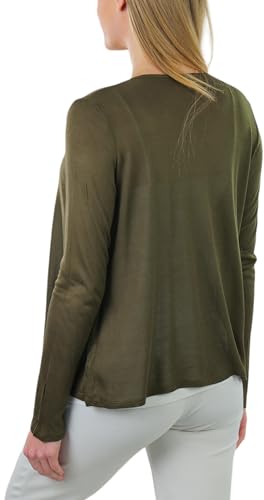 Image of ToBeInStyle Womens Open Front Long Sleeve Lightweight Asymmetrical Draped Cardigan with Side Pockets