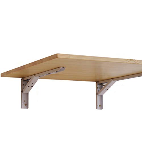 SXZenSpace Mesa Plegable Flotante Rectangular de Pared, Escritorio multifunción de ángulo Recto para computadora, Mesa de Comedor de Cocina de Madera Maciza de Pino, Banco de Trabajo, 16 Tama