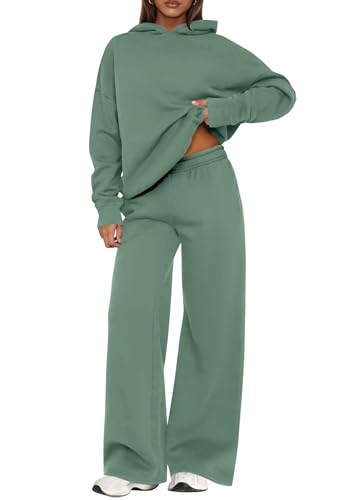 Image of PRETTYGARDEN Womens Sweatsuits 2 Piece Set 2026 Casual Winter Long Sleeve Hoodie Loose Wide Leg Sweatpants Fall Tracksuit