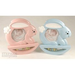 Rocking Bunny Baby Picture Photo Frame - Blue