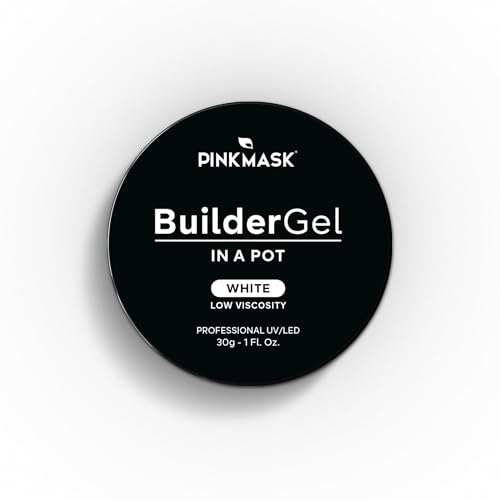 PINK MASK Builder Gel in a Pot 30g White, Nail