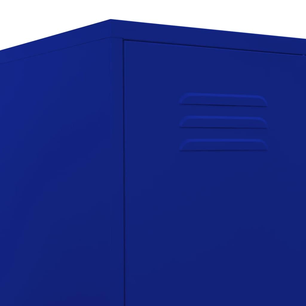 vidaXL Armario Taquilla Casillero Escuela Libros Archivos Almacenamiento Oficina Archivador Habitación de Acero Azul Marino 35x46x180 cm