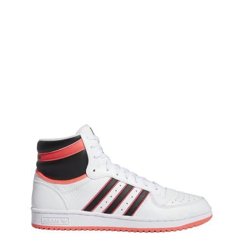 adidas Originals Men's Top Ten Hi Basketball Shoes, White/Core Black/Turbo, 12