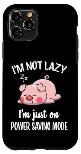 Mens Womens Kids Lazy Power Saving Cute Show Pig Lover �X�}�z�P�[�X iPhone 11 Pro �p