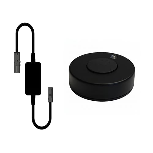 kalb | MonoDot Funk-Dimmer 32 mm Rundtaster, drahtloser LED Dimmschalter 12/24 V DC, batteriebetriebener Wireless Button für Aufputz/Einbau, inkl. Funk-Controller (Schwarz)