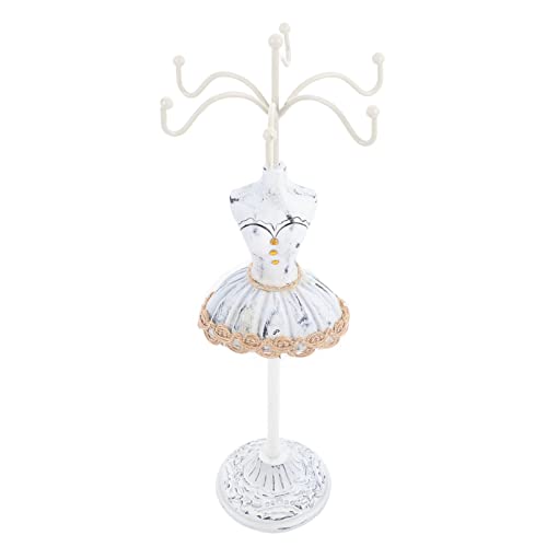 Scicalife Soporte de Exhibición de Joyería Giratoria Soporte de Collar de Figura de Vestido Estante de Joyería Árbol Pulseras Colgador Organizador para Collares Pulseras Pendientes Anillos Cover