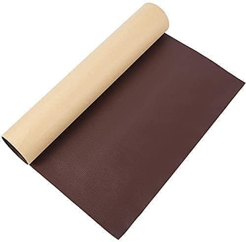 Heer Enterprise Brown Self-Adhesive Genuine Leather Repair Patch – 30 x 60cm Durable Leather Sheet for Sofa, Couch, Furniture, Car Seats, and Jackets – Waterproof DIY Upholstery Repair Tape