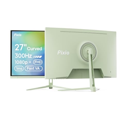 Image of Pixio PXC279 Wave Mint Green 27 inch 300Hz Refresh Rate FHD 1080p Resolution 1650R Curved Fast VA Panel 1ms GTG Response Time Adaptive Sync HDR Curved Gaming Monitor