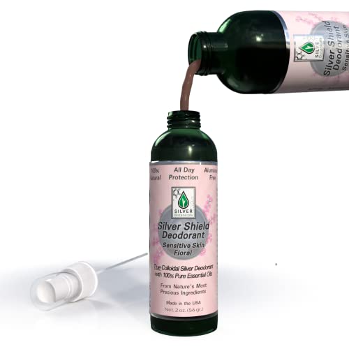 Silver Shield Deodorant - Sensitive Skin Formula - Floral Scent | All Natural Colloidal Silver Deodorant (2X Refill, 4 oz.)