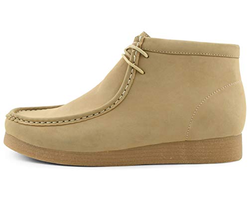 Amali Jason2 Chukka Boots for Men - Men\'s High-Top Casual Boots Manmade Suede Desert Chukka Boots - Casual Boots Lace Up Crepe Rubber Sole - Mens Desert Chukka Boots Tan Size 10 - Thumbnail 4